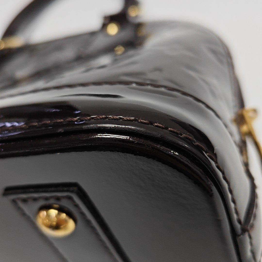 ALMA BB Monogram Patent Leather Brown
