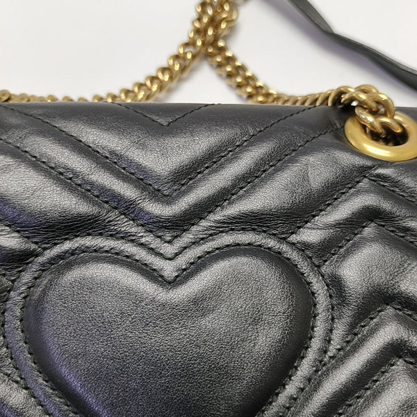GG Marmont Small Quilted Calfskin Black