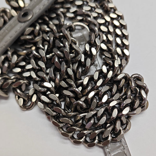 Hourglass Wallet On Chain Mini Calfskin Gray