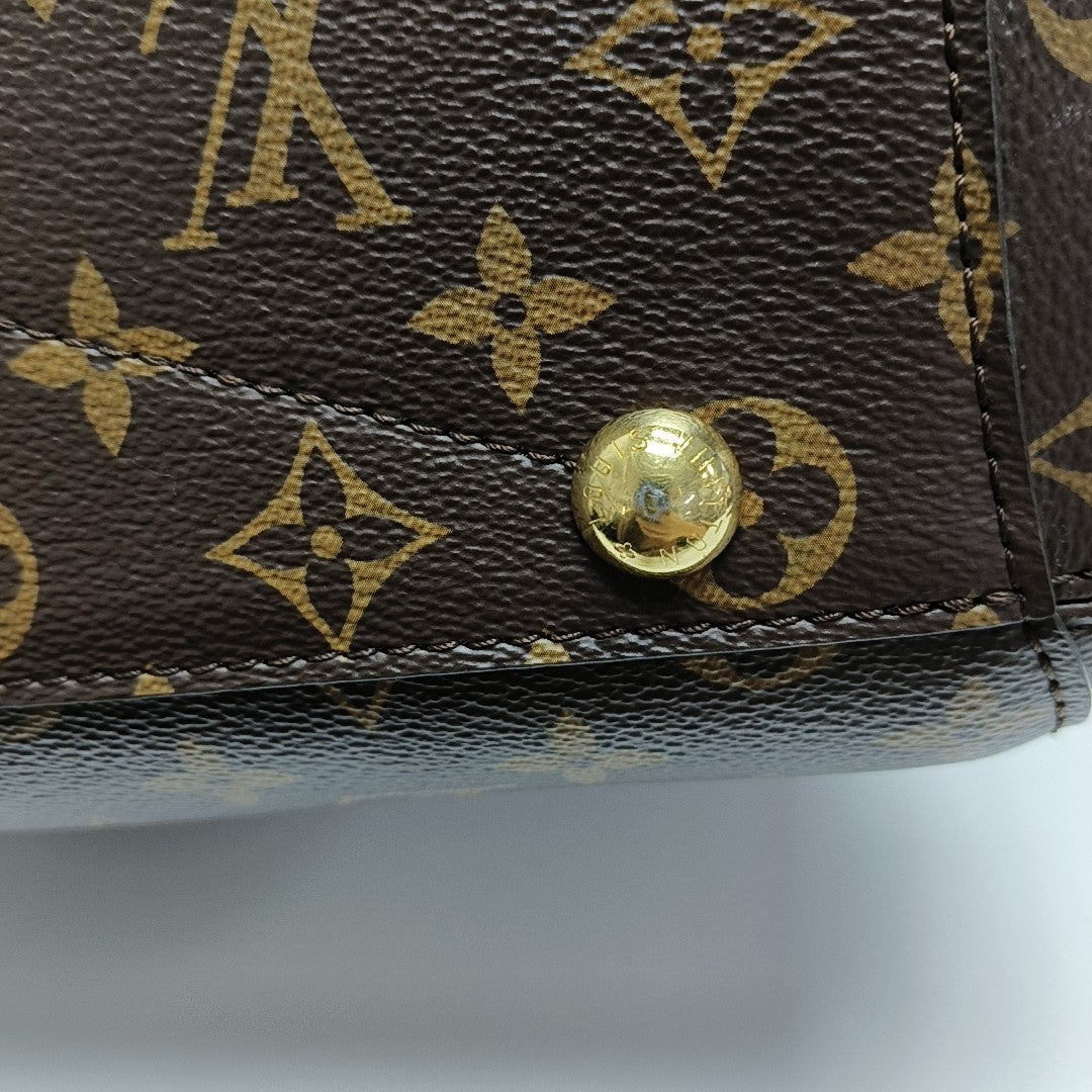 MONTAIGNE MM Monogram Coated Canvas Brown