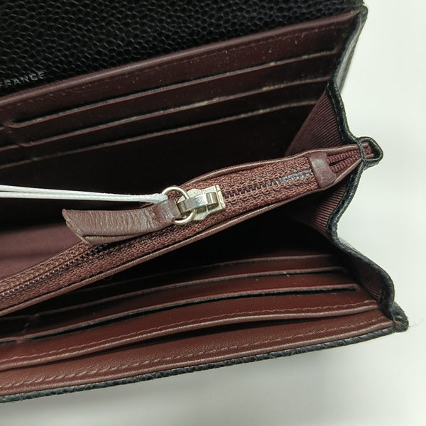 CLASSIC FLAP Mini Quilted Grained Calfskin Black Wallet