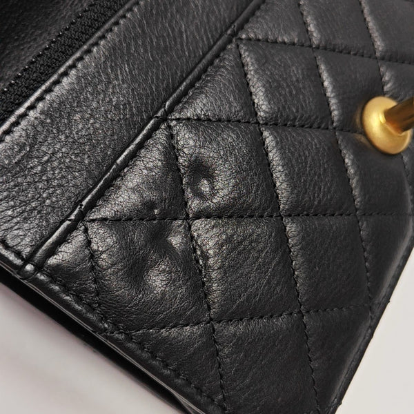 Quilted Calfskin Shoulder Bag Black