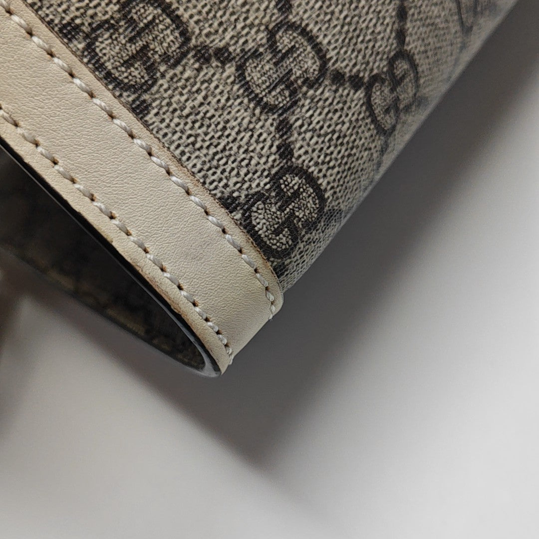 Padlock Medium Monogram Coated Canvas Beige