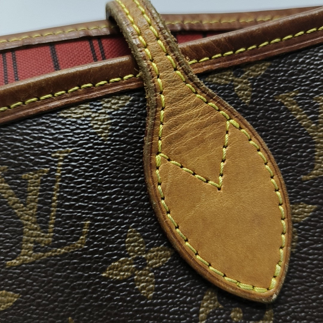 NEVERFULL MM Monogram Coated Canvas Brown