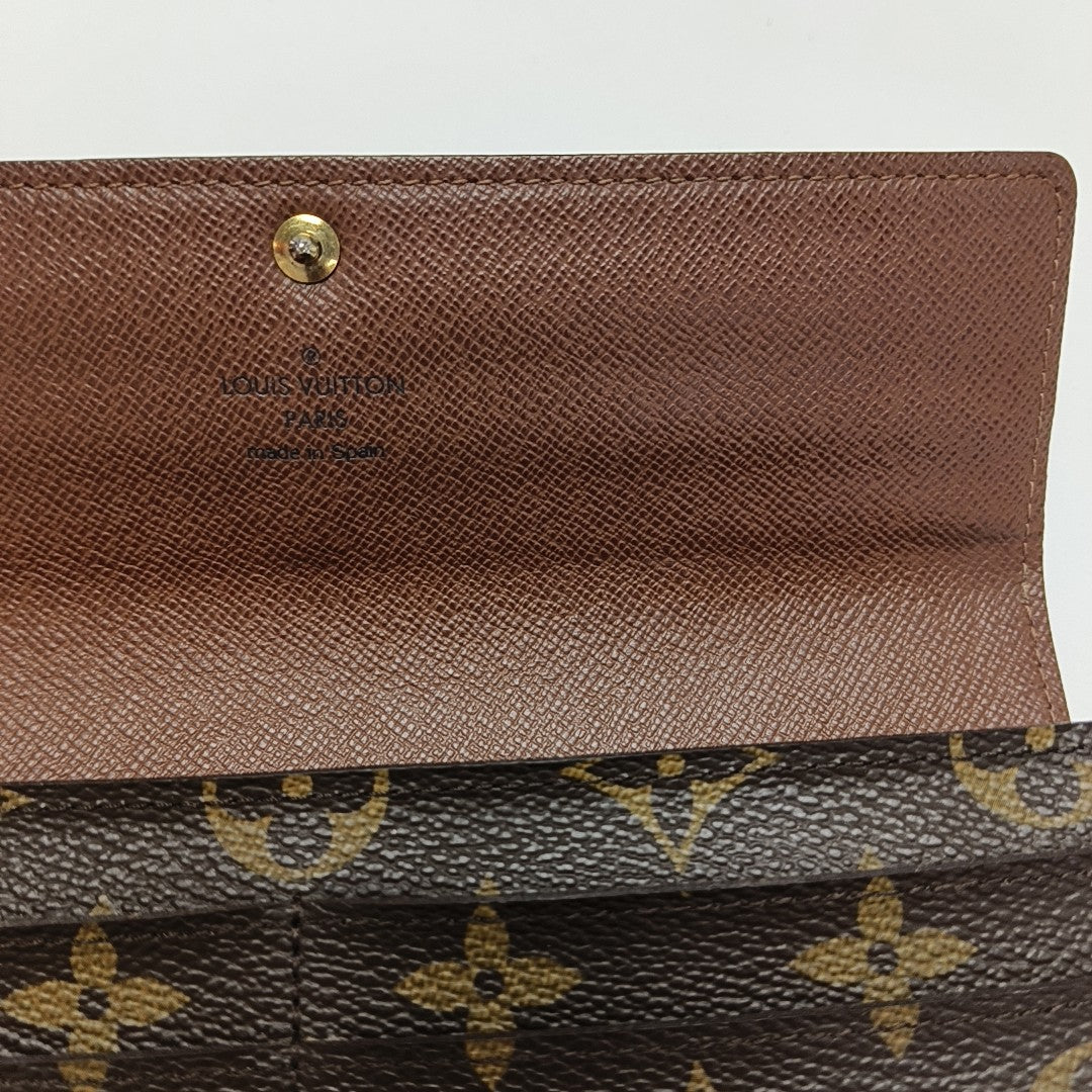 PORTE MONNAIE Monogram Coated Canvas Brown Wallet