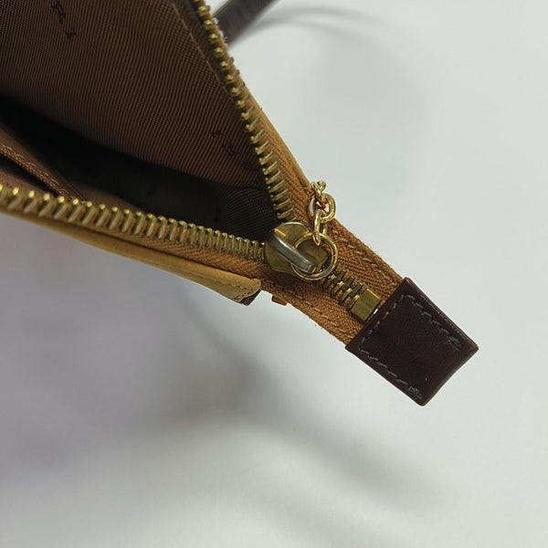 Fabric Top Handle Bag Brown