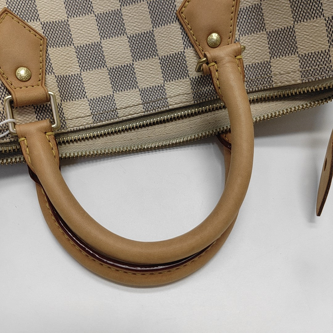 SPEEDY 30 Damier Azur Coated Canvas White