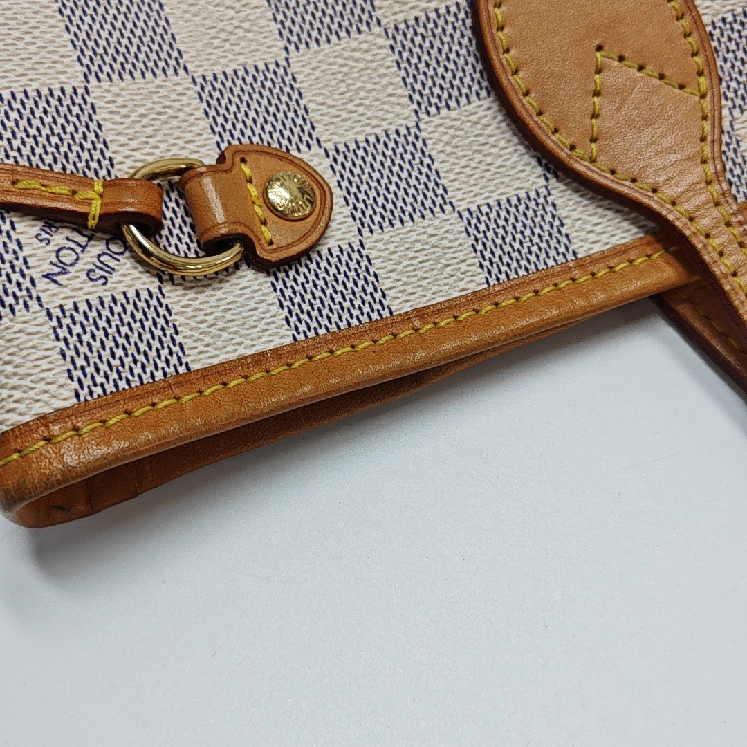 NEVERFULL PM Damier Azur Coated Canvas White