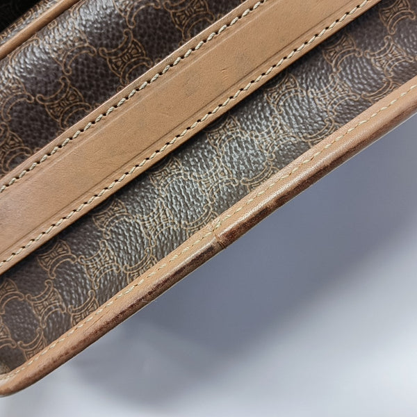 Coated Canvas Shoulder Bag Brown