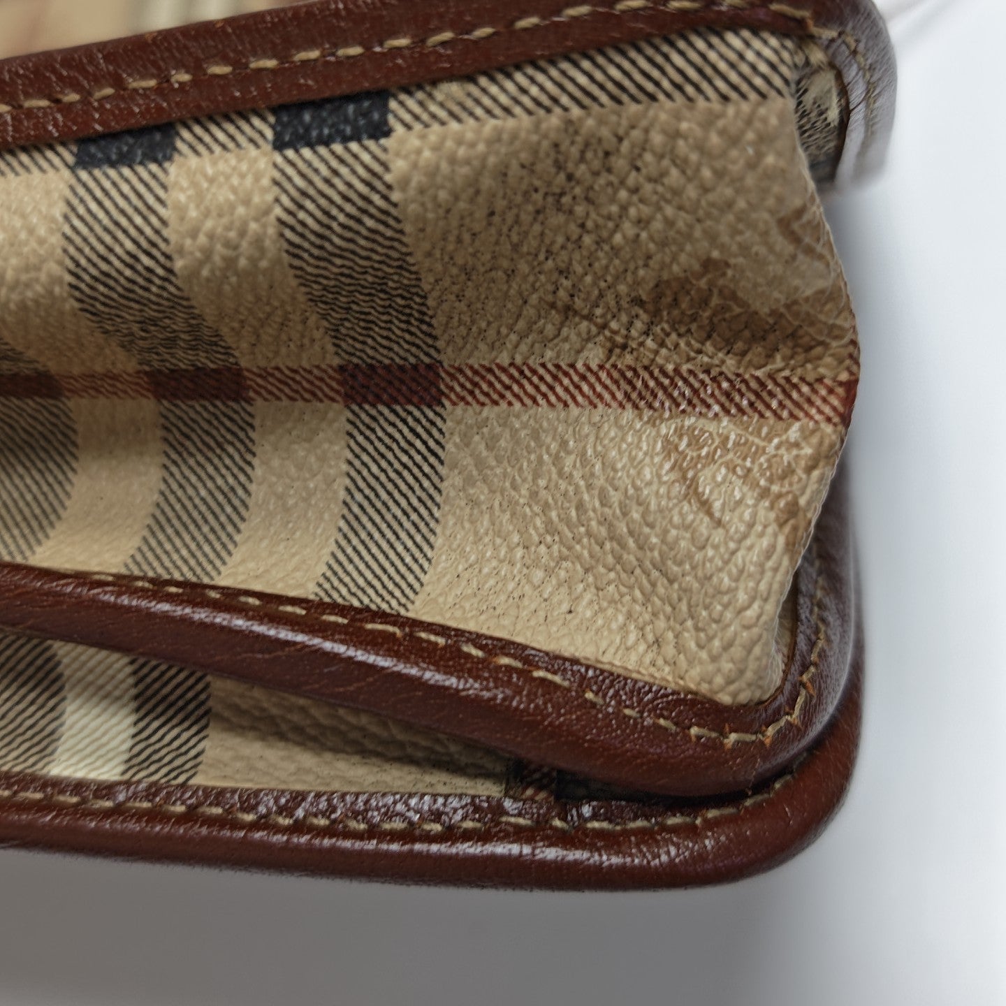 Coated Canvas Shoulder Bag Brown