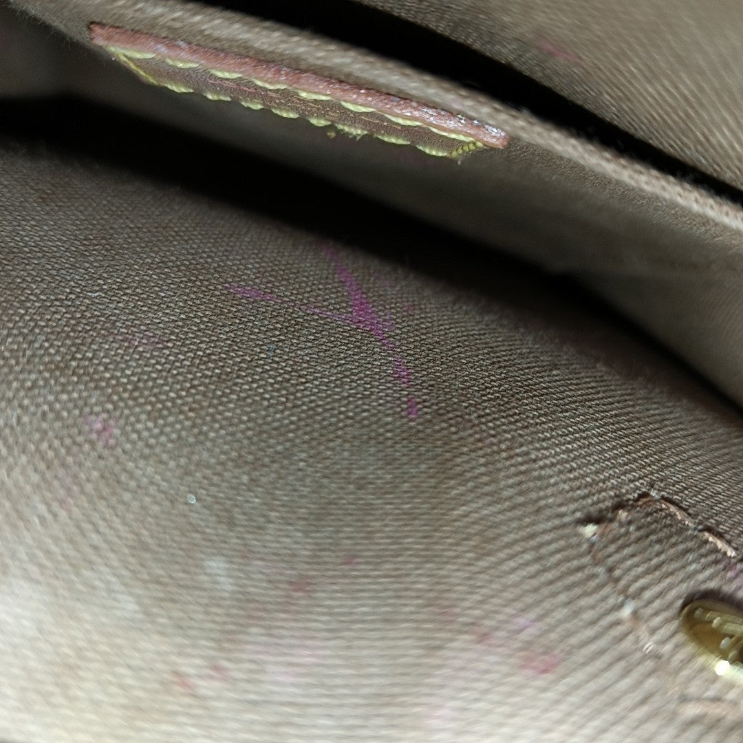 SAC PLAT Mini Monogram Coated Canvas Brown