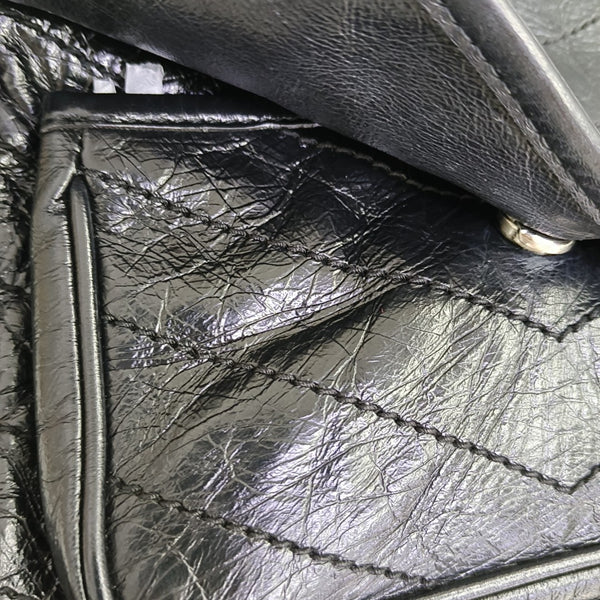 NIKI Small Chevron Calfskin Black