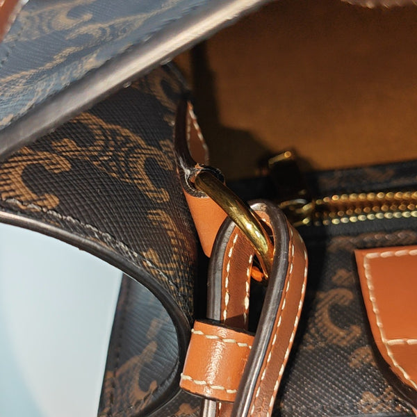 CABAS CELINE Small Coated Canvas Brown