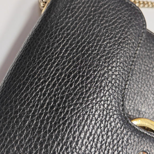 Interlocking G Small Calfskin Black