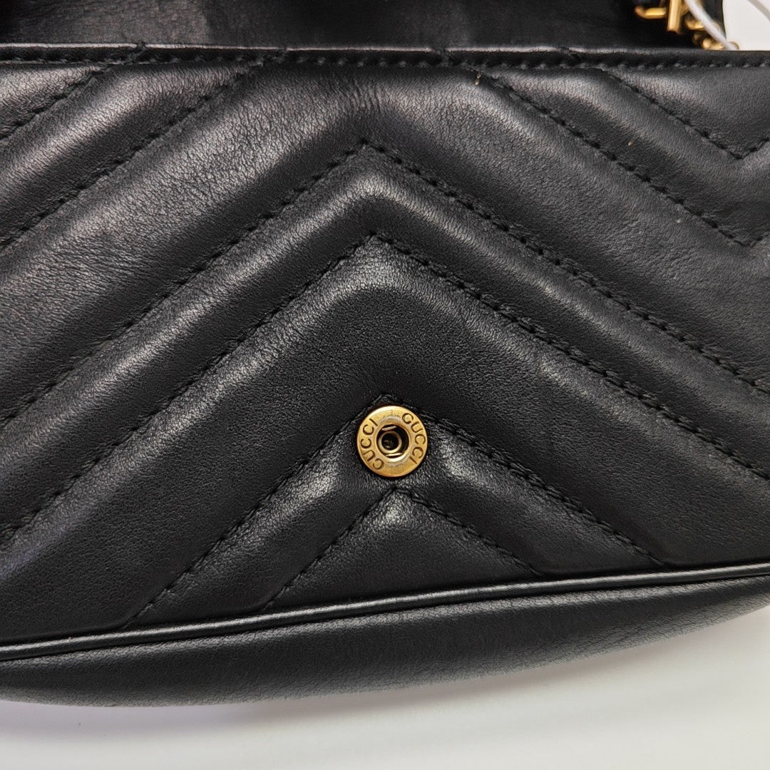 GG Marmont Mini Quilted Calfskin Black