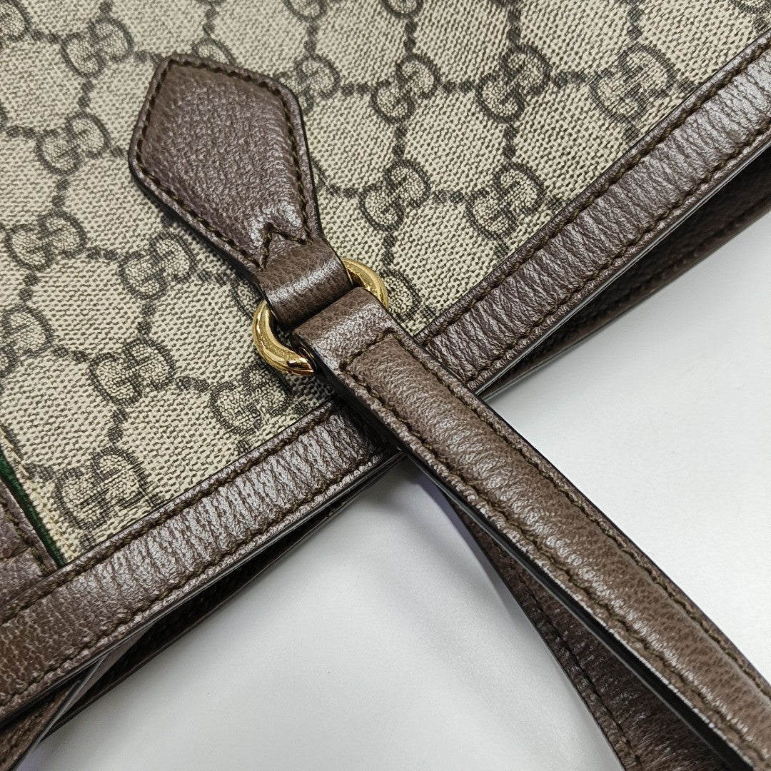 Ophidia Medium Monogram Coated Canvas Beige