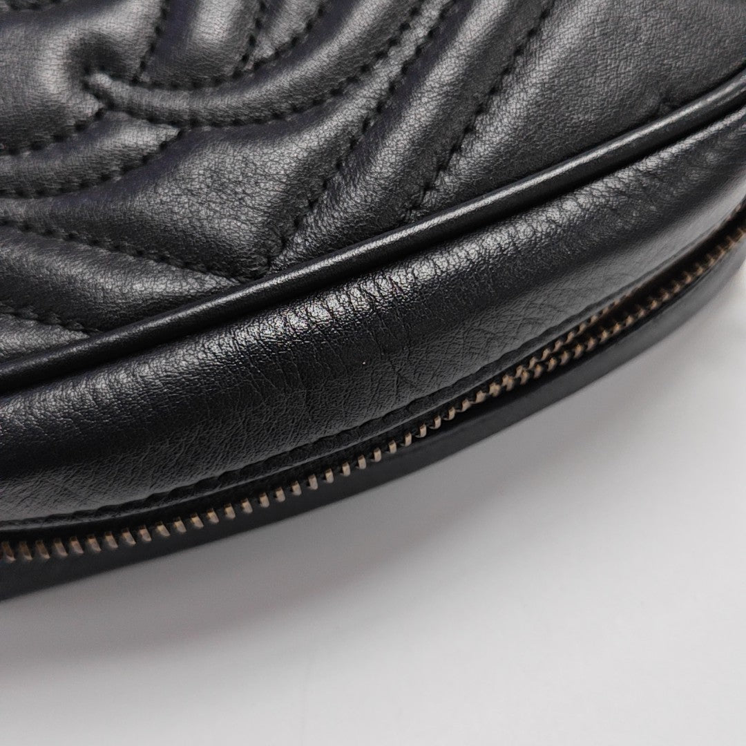 GG Marmont Mini Quilted Calfskin Black