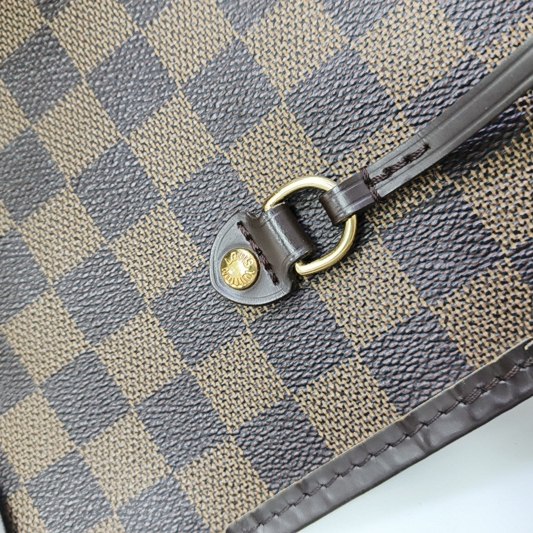 NEVERFULL GM Damier Ebene Coated Canvas Brown
