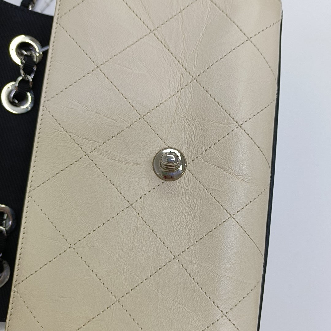 Quilted Calfskin Shoulder Bag Beige