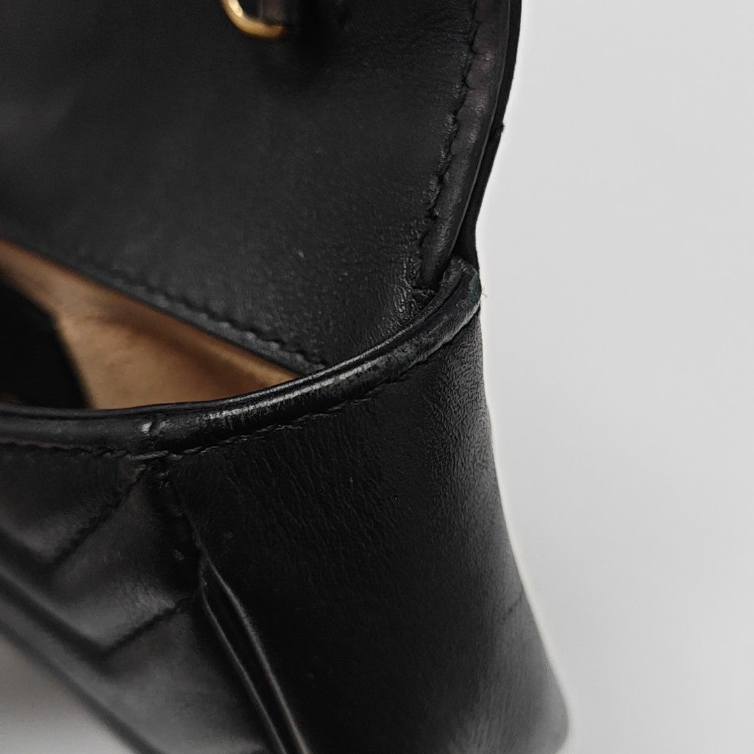 GG Marmont Mini Quilted Calfskin Black