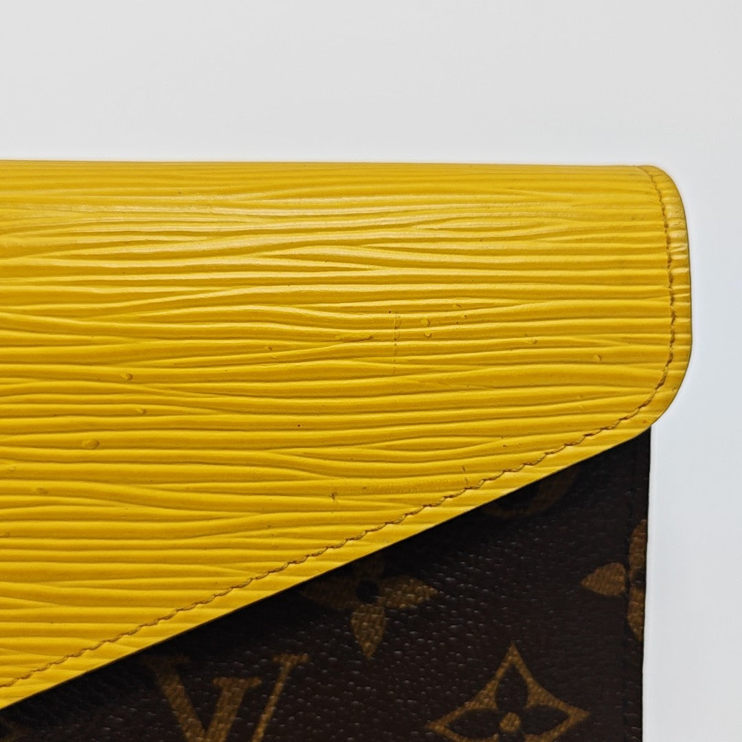 MARIE LOU Monogram Coated Canvas Brown Wallet
