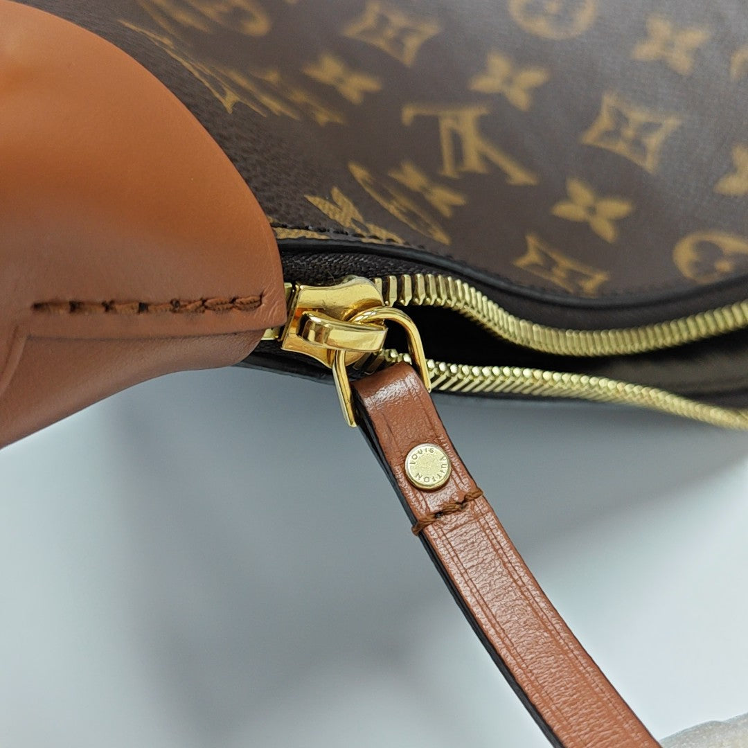 LOOP HOBO Monogram Coated Canvas Brown