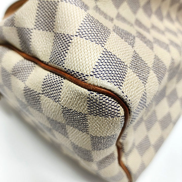 SPEEDY 25 Damier Azur Coated Canvas White
