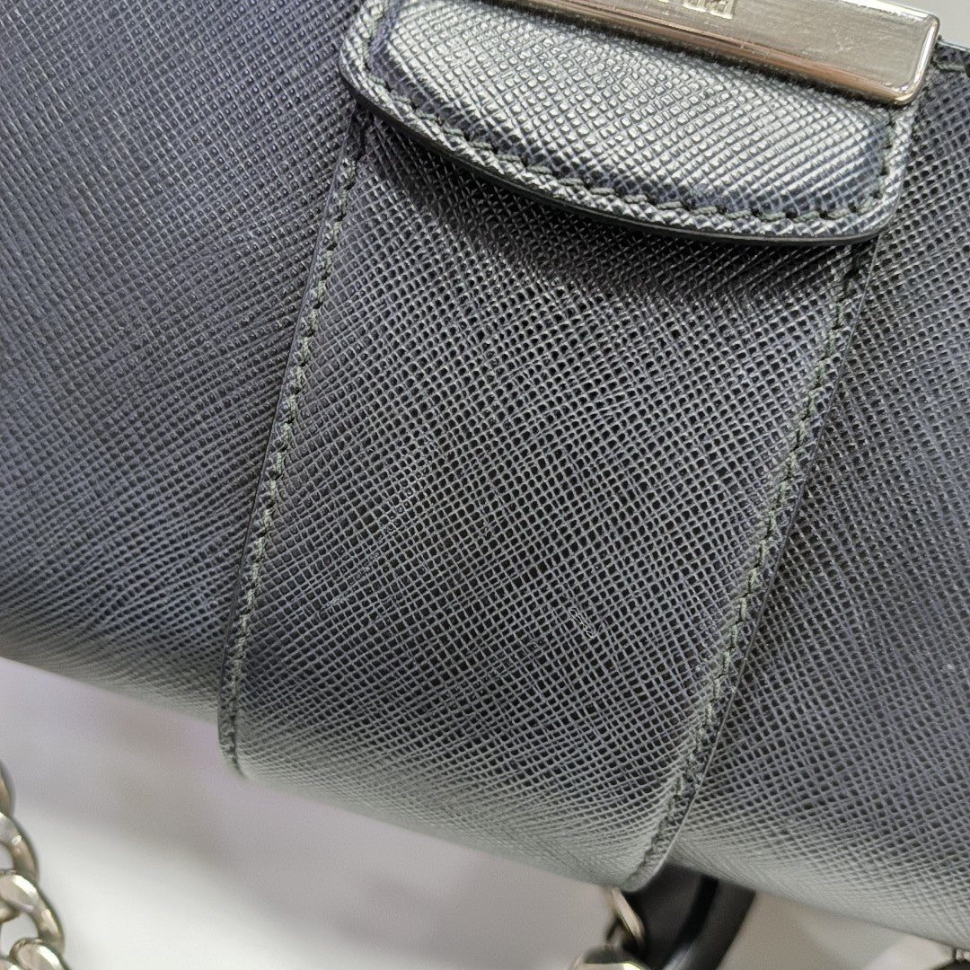 Saffiano Calfskin Crossbody Bag Black