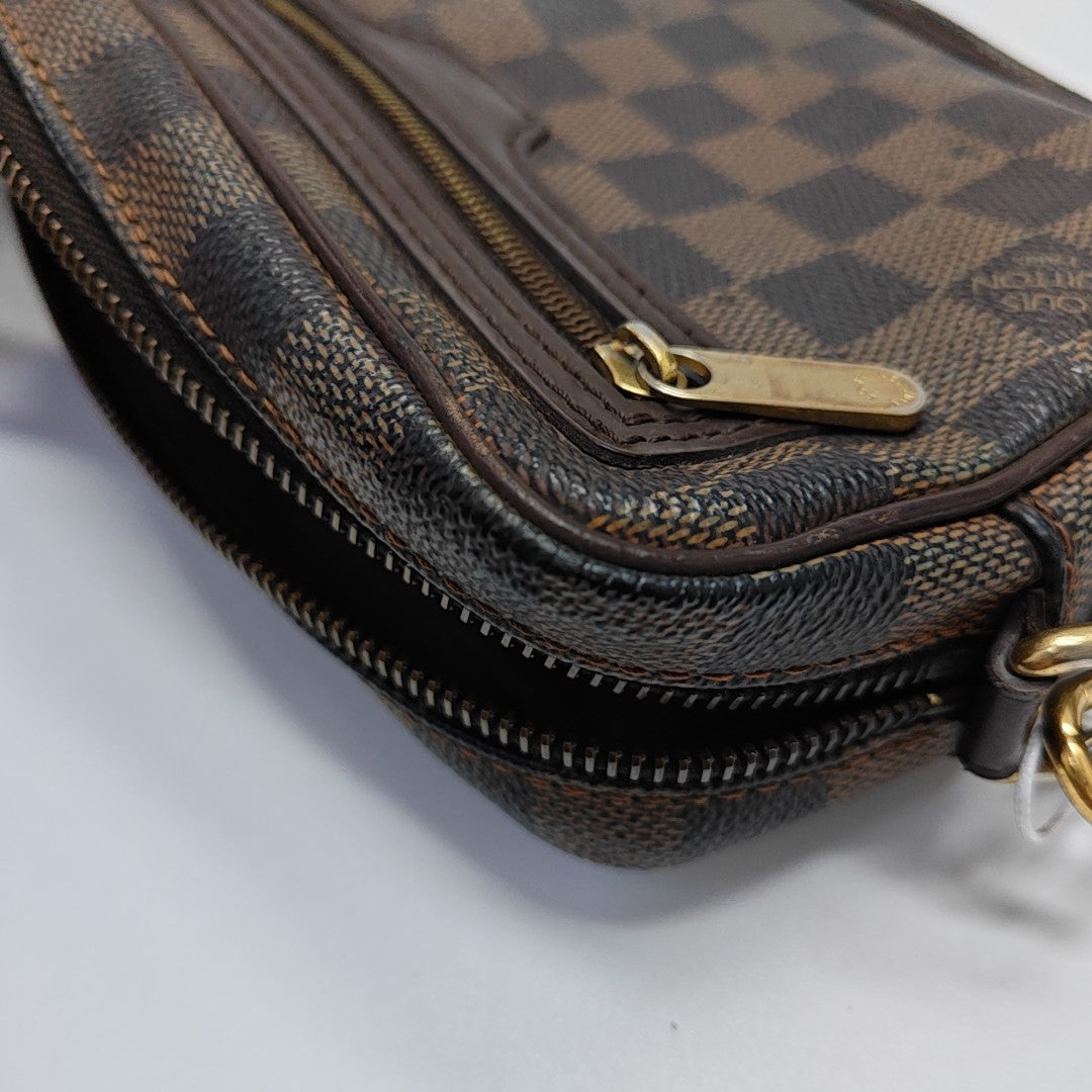 MACAO Damier Ebene Coated Canvas Brown