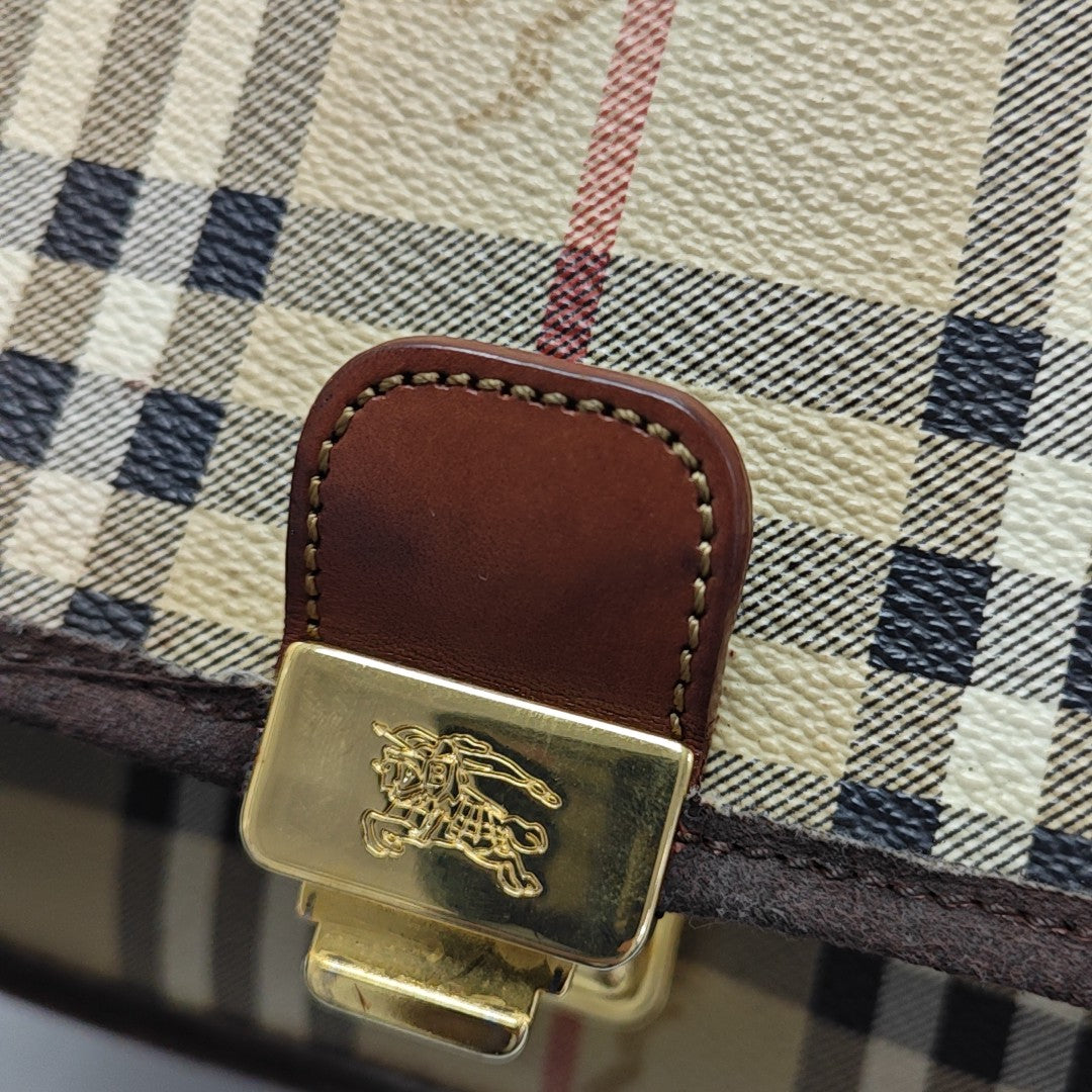 Coated Canvas Shoulder Bag Brown