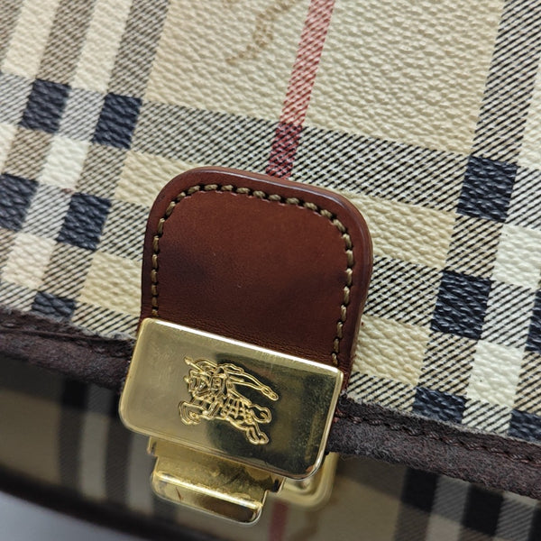 Coated Canvas Shoulder Bag Brown