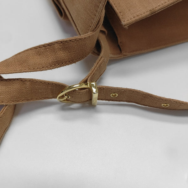 Fabric Shoulder Bag Brown