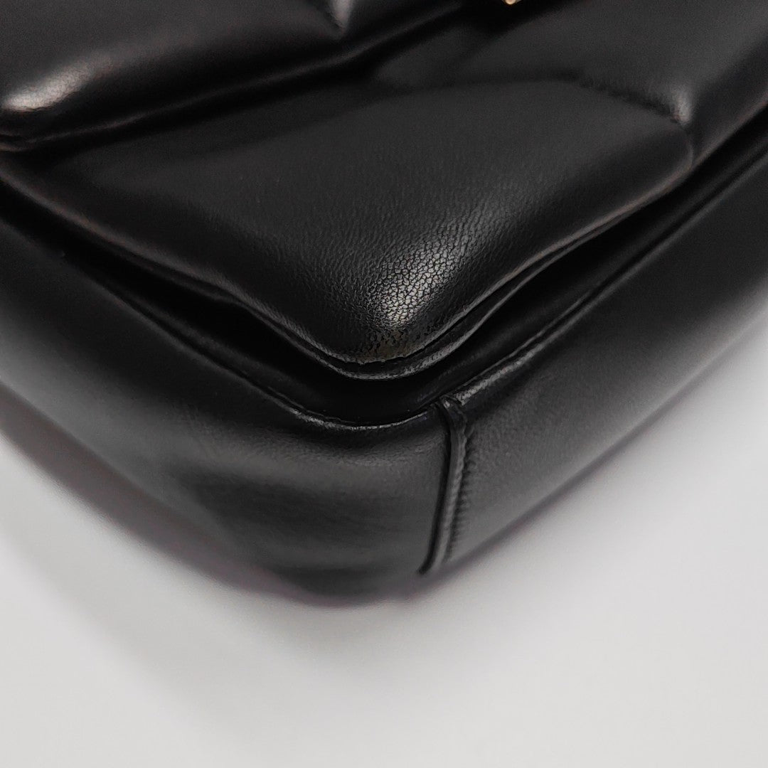 Quilted Calfskin Shoulder Bag Black
