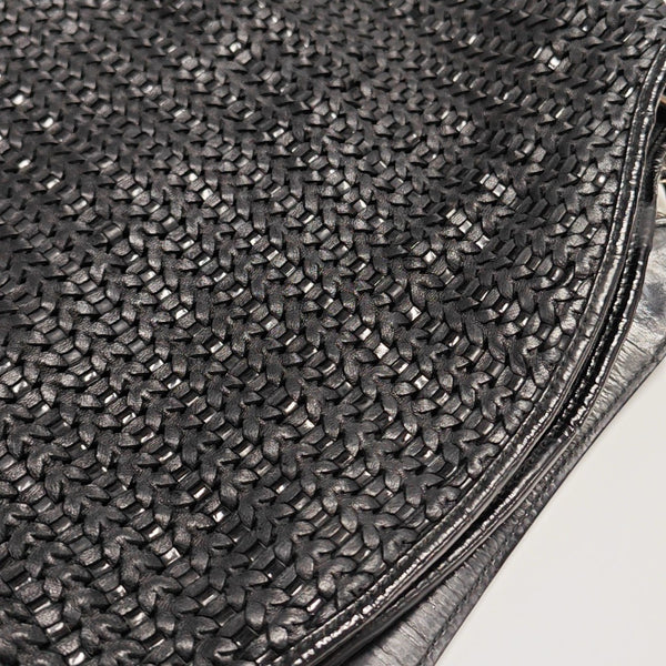 Calfskin Top Handle Bag Black