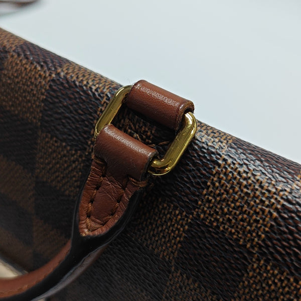 BEAUMARCHAIS Damier Ebene Coated Canvas Brown