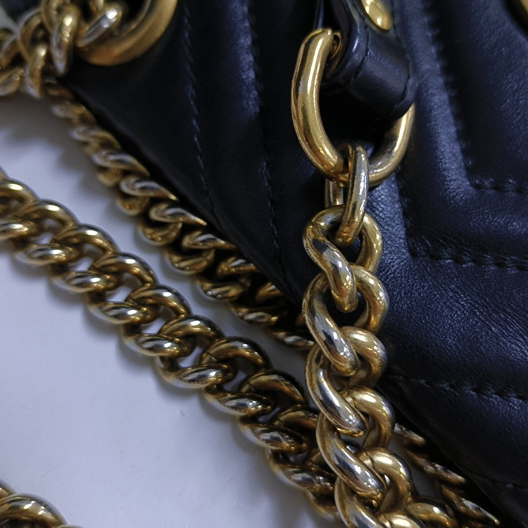 GG Marmont Small Quilted Calfskin Black