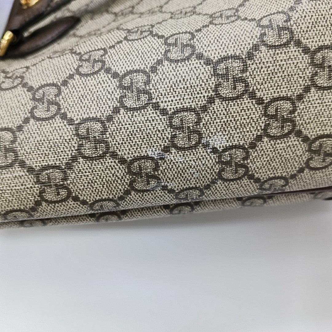 Ophidia Medium Monogram Coated Canvas Beige