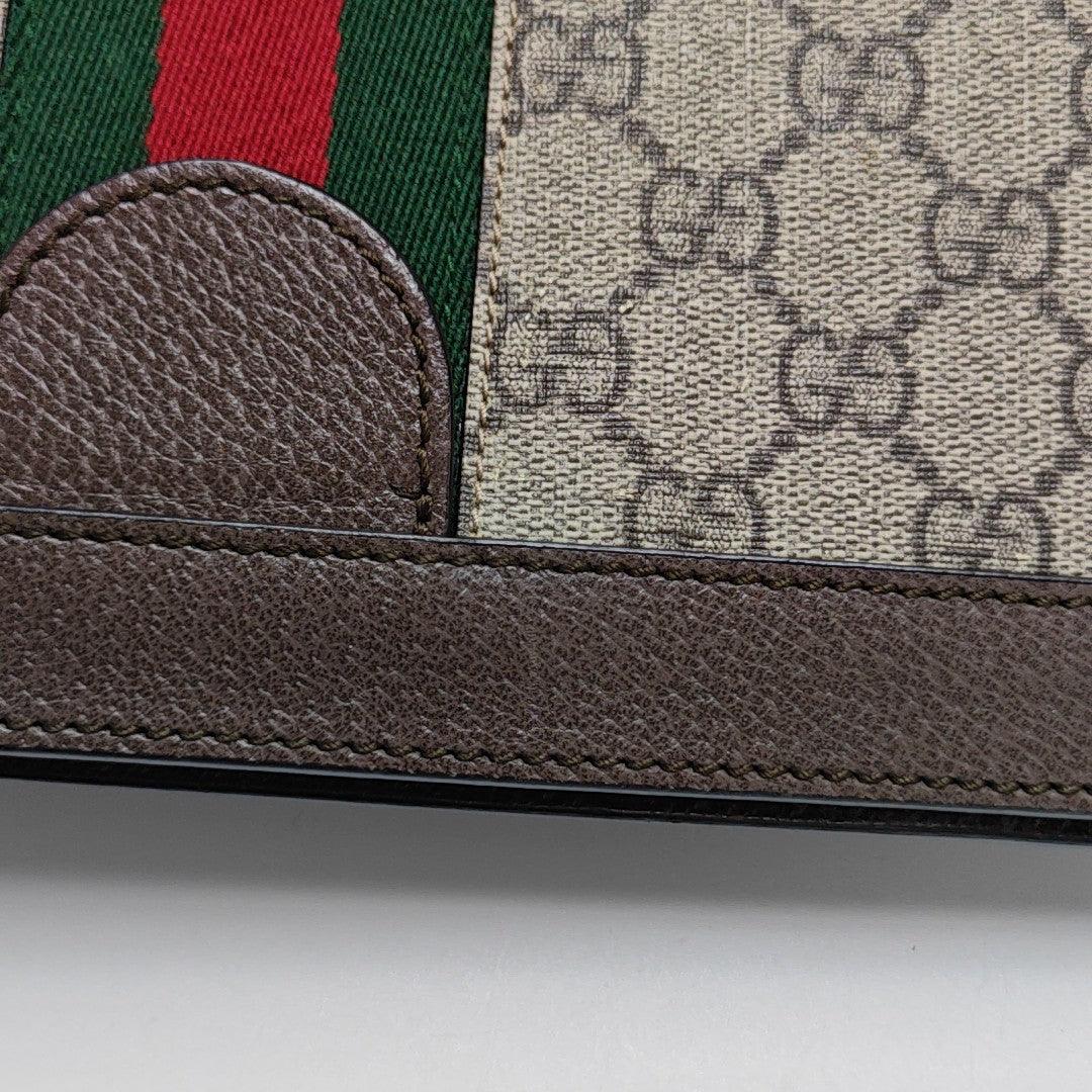 Ophidia Small Monogram Coated Canvas Beige