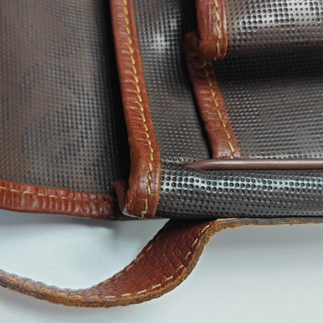 Coated Canvas Crossbody Bag Brown
