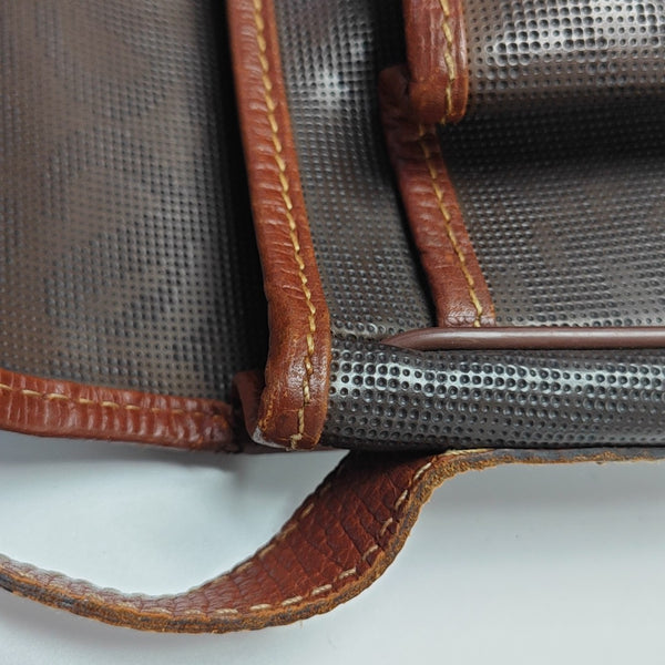 Coated Canvas Crossbody Bag Brown