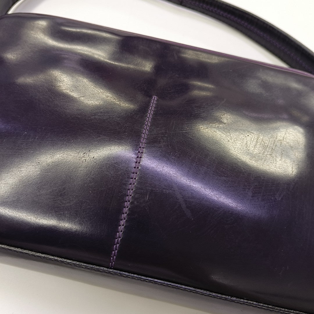 Calfskin Top Handle Bag Purple