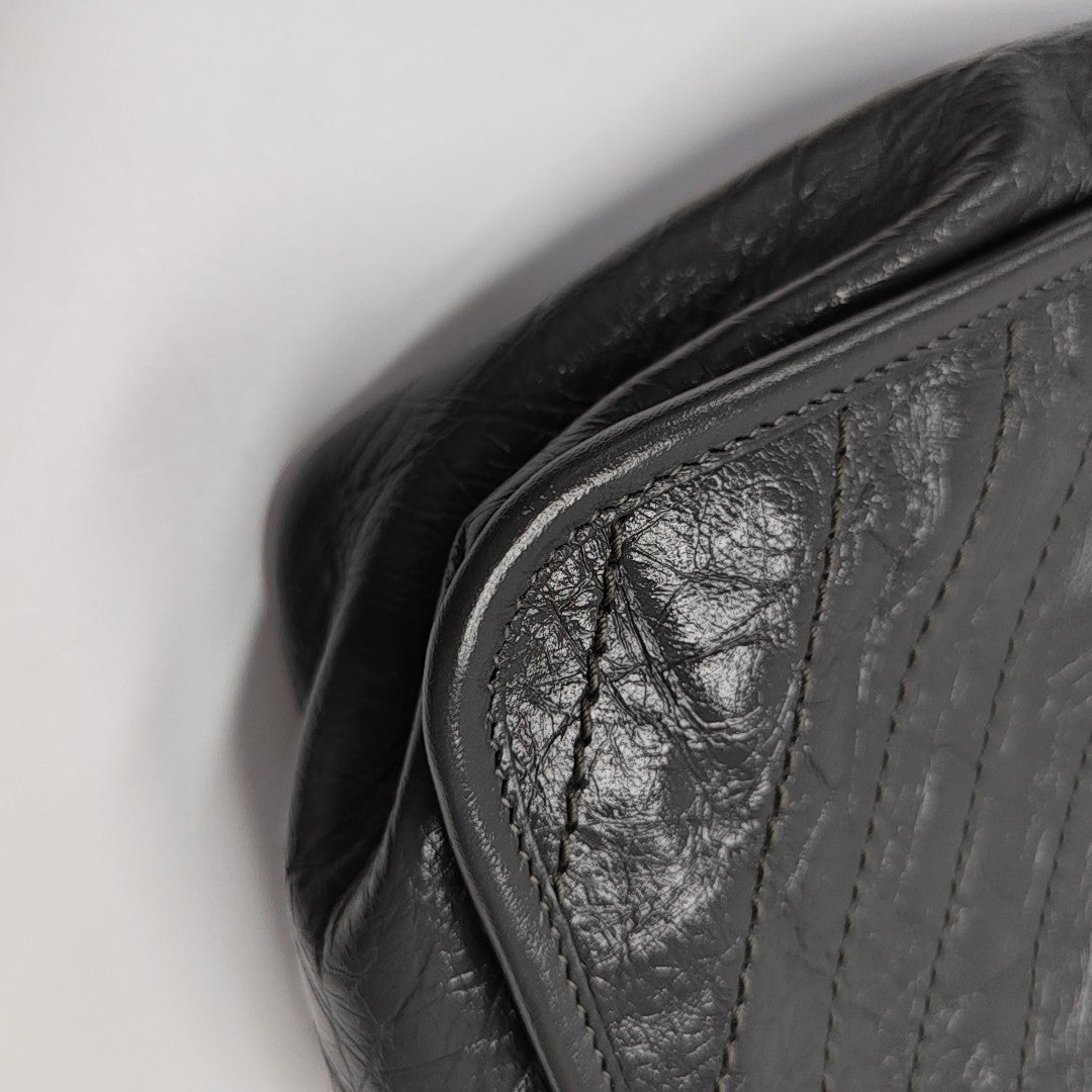 NIKI Medium Chevron Calfskin Gray