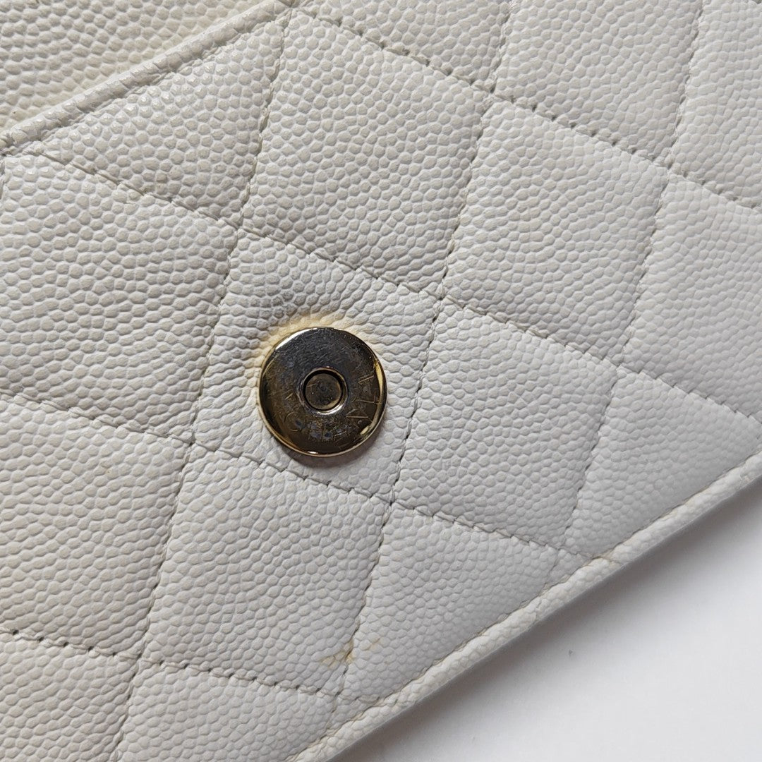 WOC Quilted Grained Calfskin White