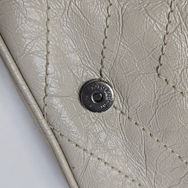 NIKI Mini Chevron Calfskin White