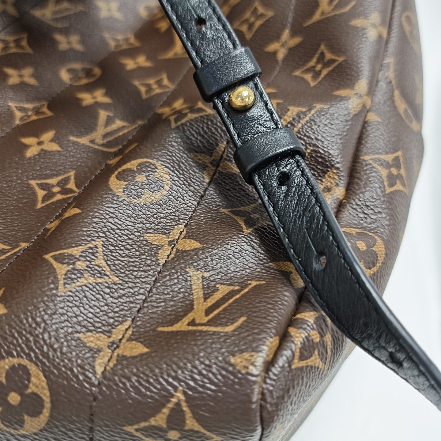 Monogram Coated Canvas Backpack Brown