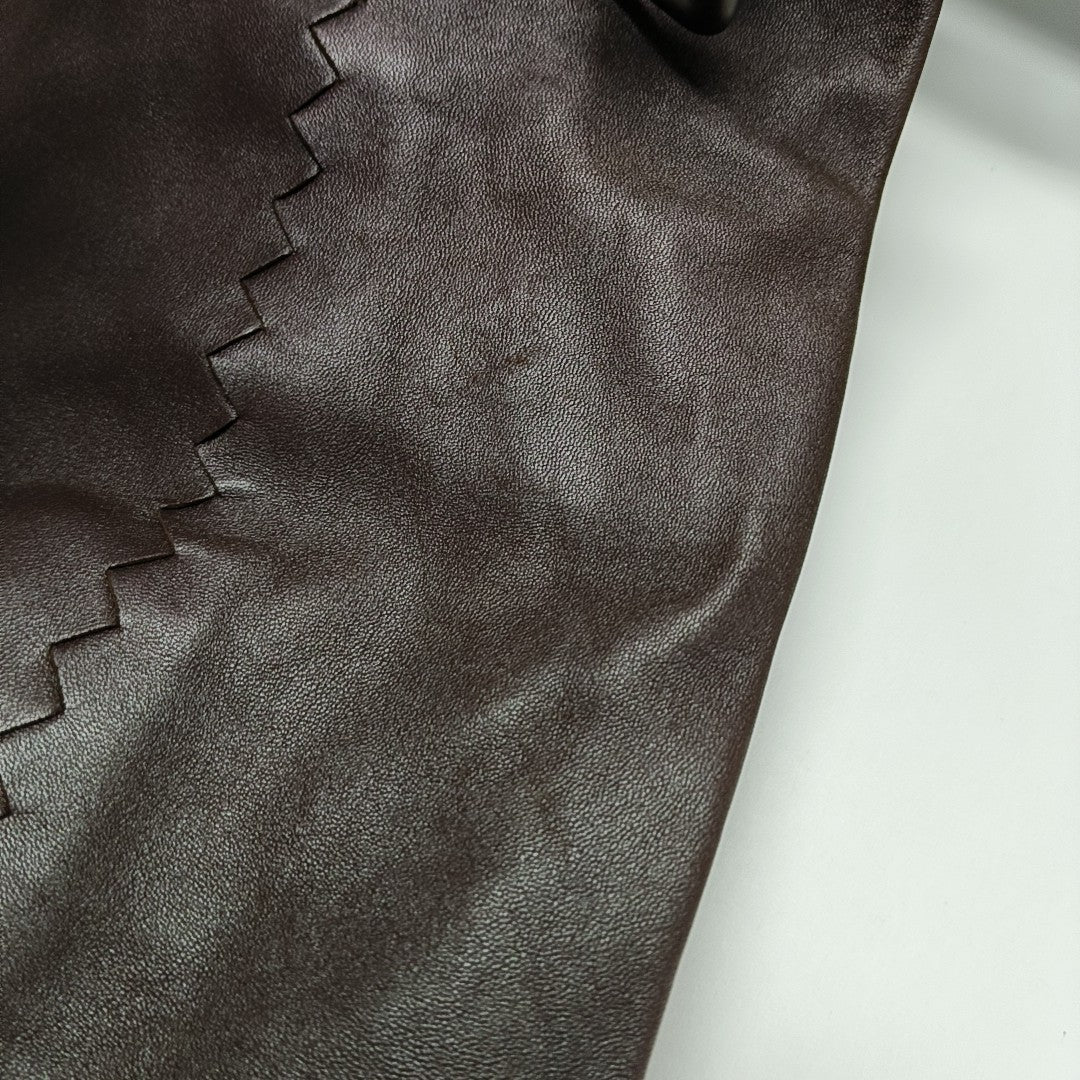 Lambskin Shoulder Bag Brown
