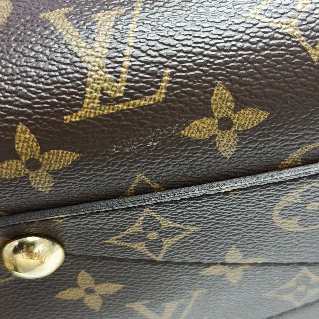 MONTAIGNE MM Monogram Coated Canvas Brown