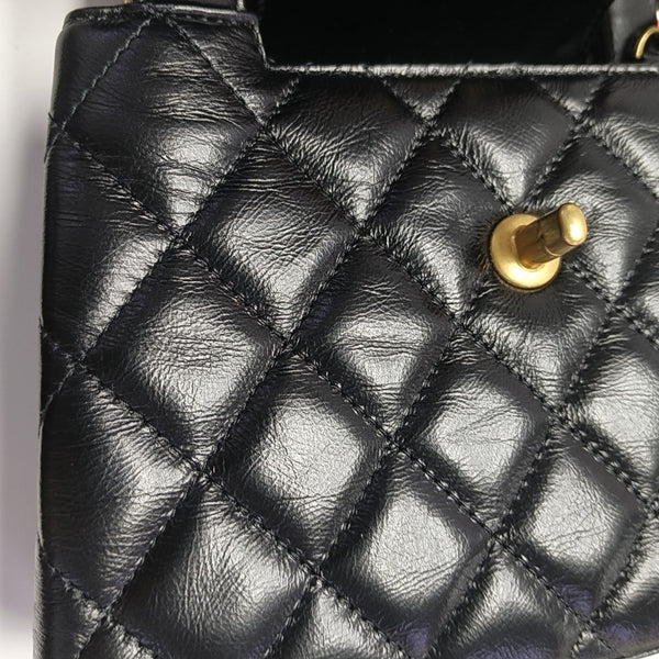 KELLY Mini Quilted Calfskin Black