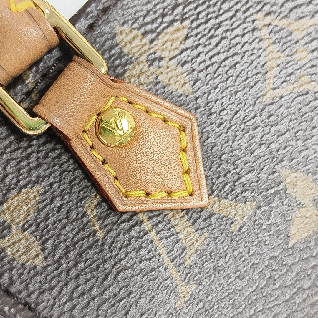 SAC PLAT Mini Monogram Coated Canvas Brown