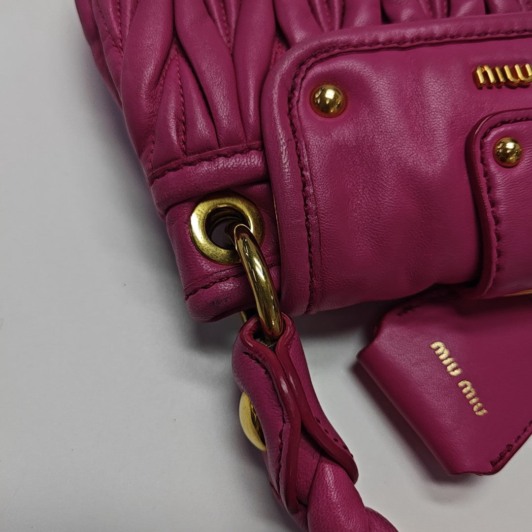 Miu Coffer Quilted Lambskin Pink